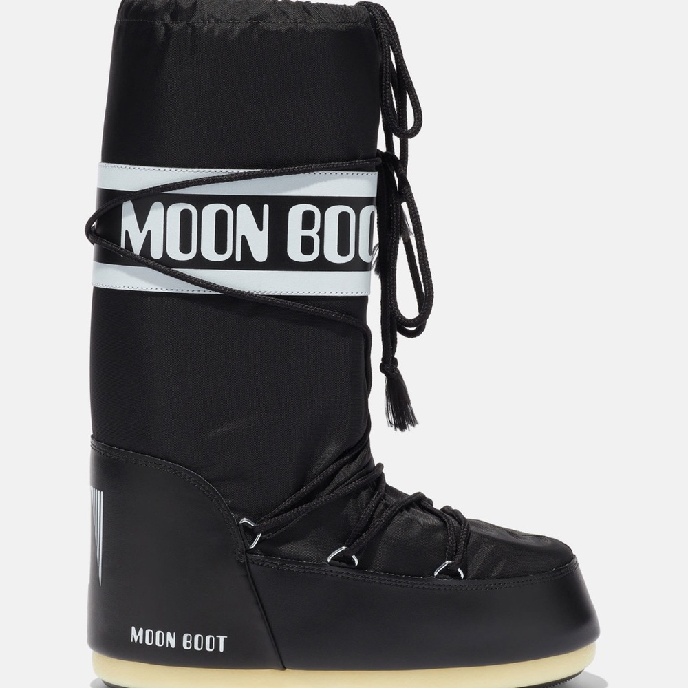 Moon Boot Black and White Women's Shoes